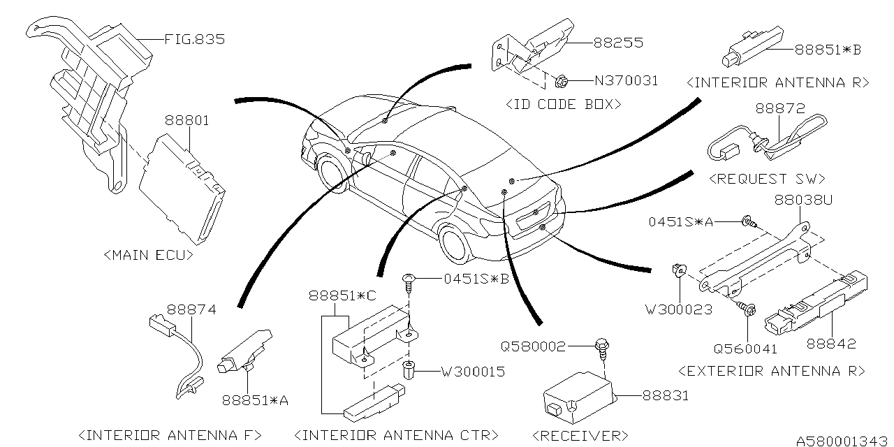 Diagram KEY KIT & KEY LOCK for your 2017 Subaru STI 2.5L TURBO 6MT STI Limited 