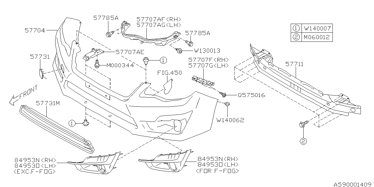 Diagram FRONT BUMPER for your 2012 Subaru Impreza  Limited Wagon 