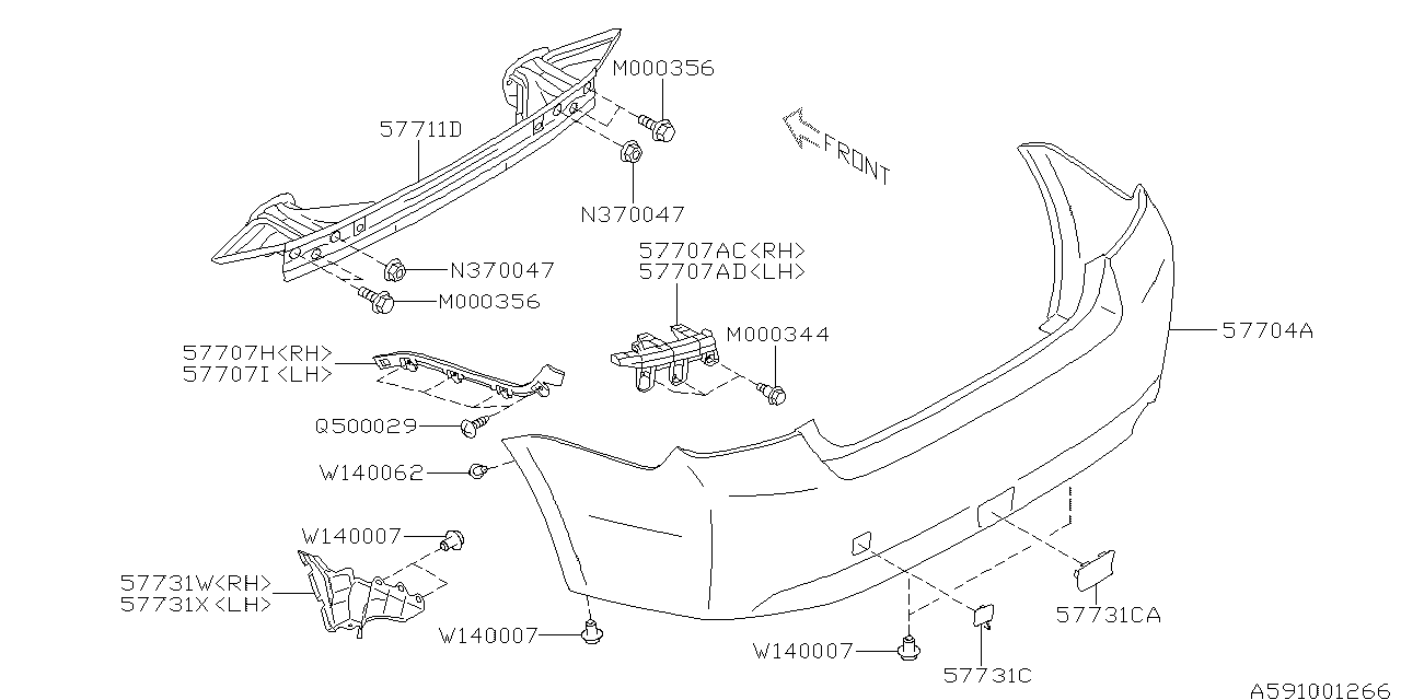 Diagram REAR BUMPER for your 2014 Subaru Impreza  Premium Wagon 