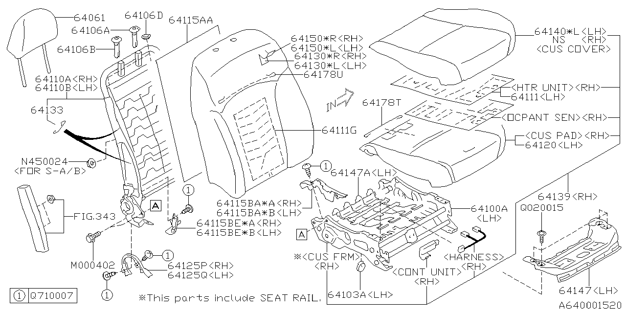 Diagram FRONT SEAT for your Subaru Impreza  