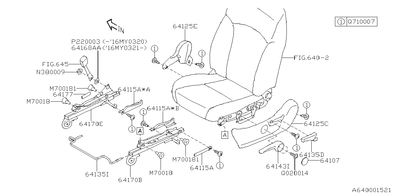 Diagram FRONT SEAT for your 2017 Subaru Forester   