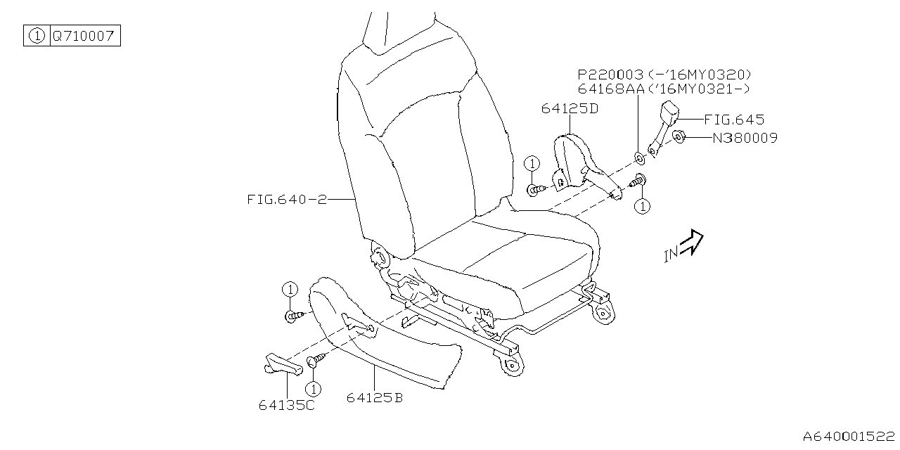 Diagram FRONT SEAT for your 2013 Subaru Impreza  Sedan 