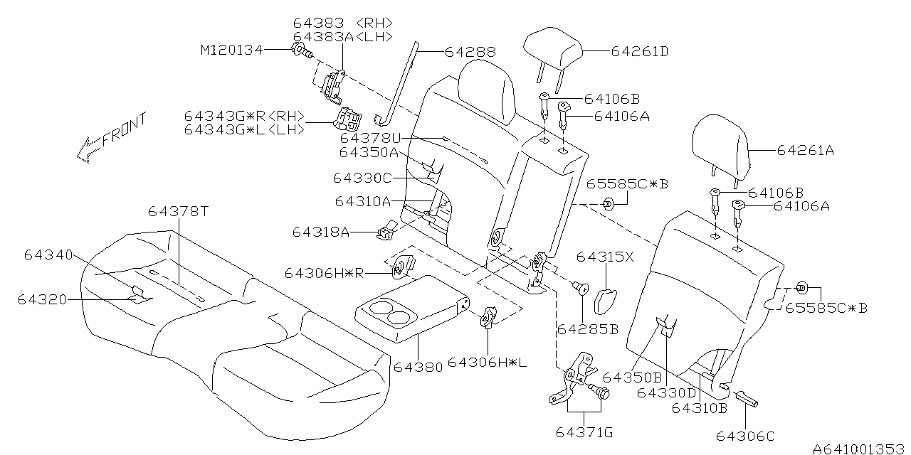 Diagram REAR SEAT for your 2015 Subaru STI  LIMITED 