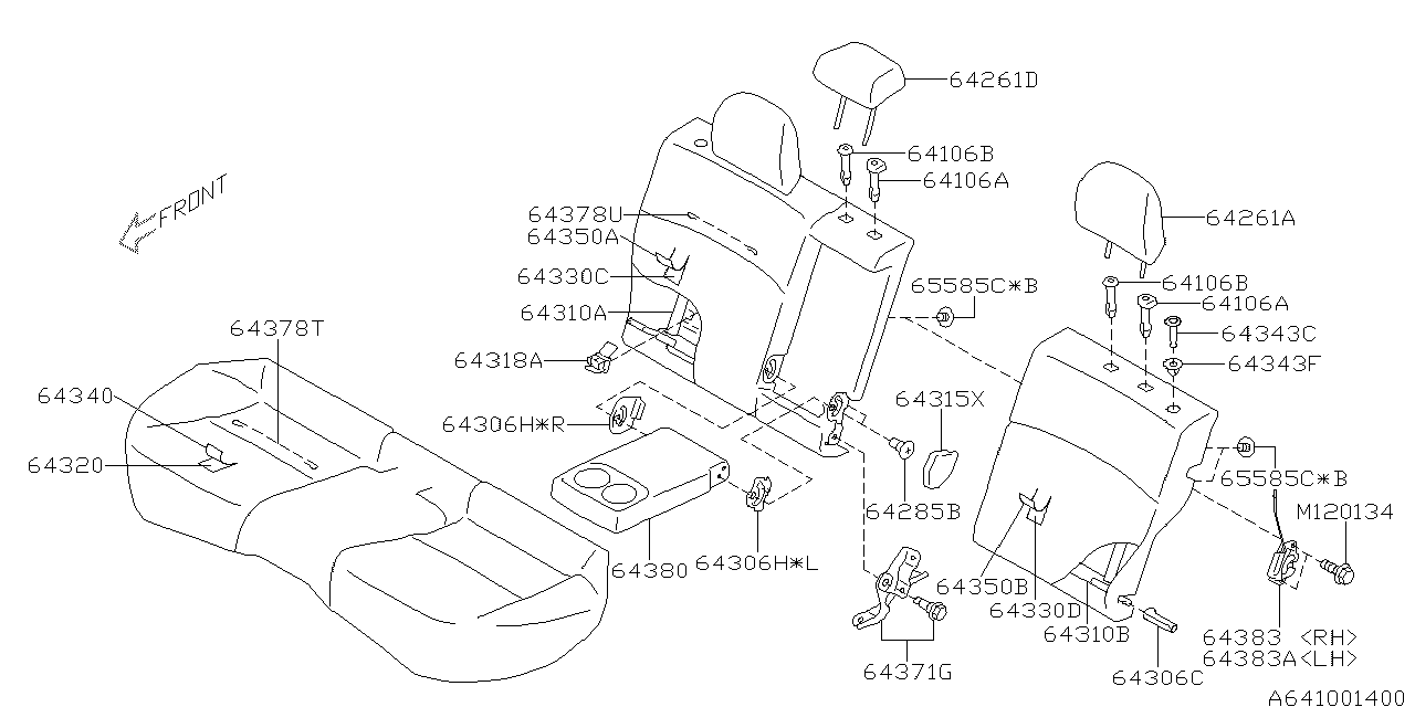 Diagram REAR SEAT for your 2013 Subaru Impreza   