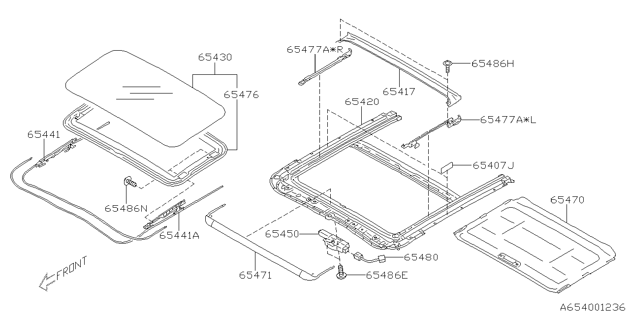 Diagram SUN ROOF for your 2014 Subaru Tribeca   