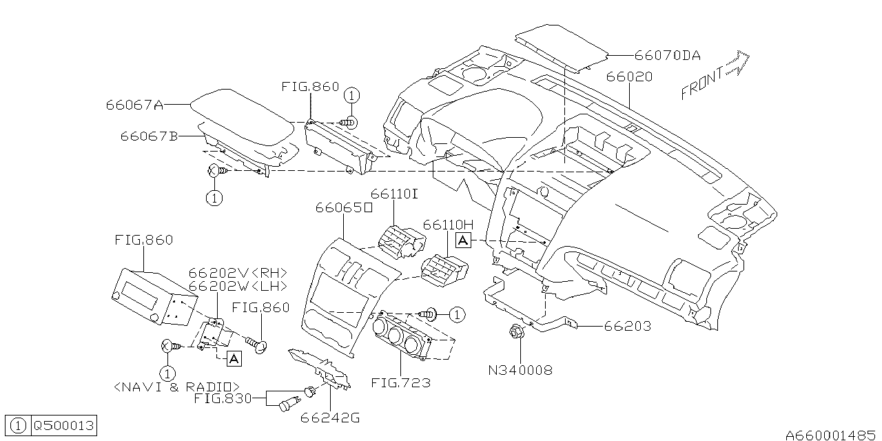 Diagram INSTRUMENT PANEL for your 2012 Subaru Impreza   