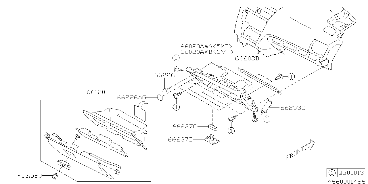 Diagram INSTRUMENT PANEL for your Subaru Impreza  