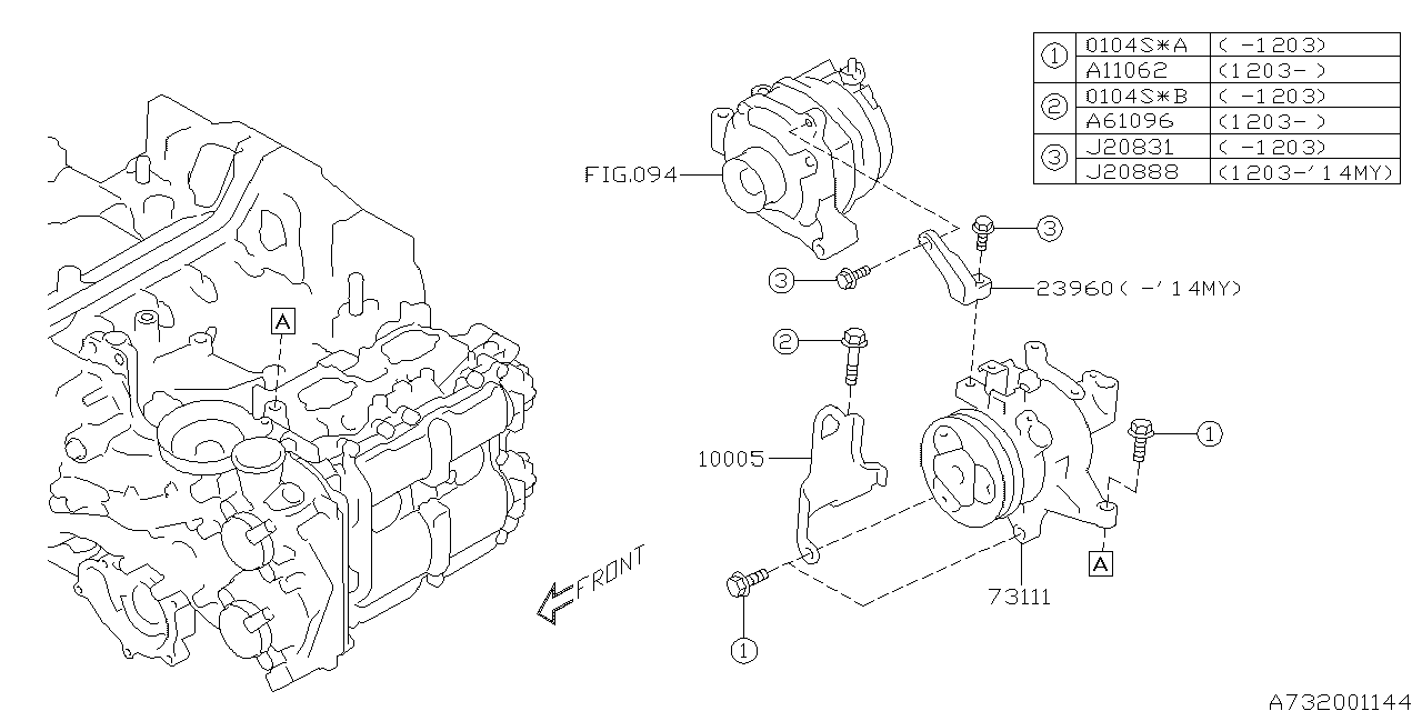 Diagram COMPRESSOR for your 2006 Subaru WRX   