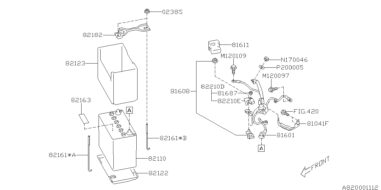 Diagram BATTERY EQUIPMENT for your 2012 Subaru Impreza  Premium Plus Sedan 