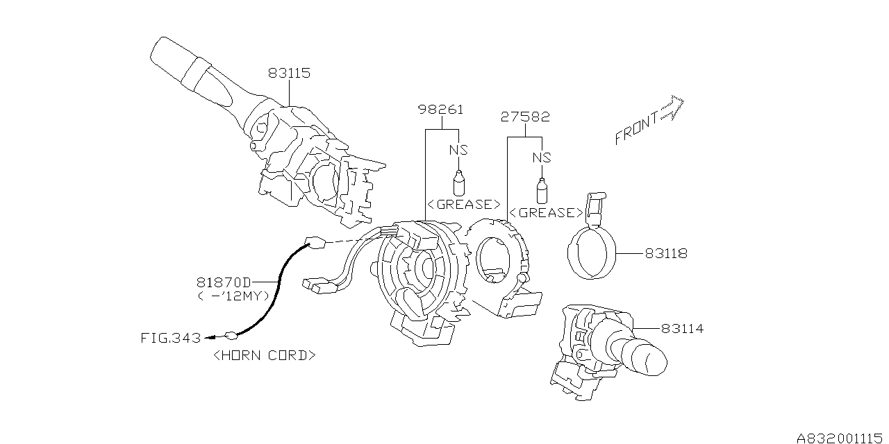 Diagram SWITCH (COMBINATION) for your 2012 Subaru Impreza   