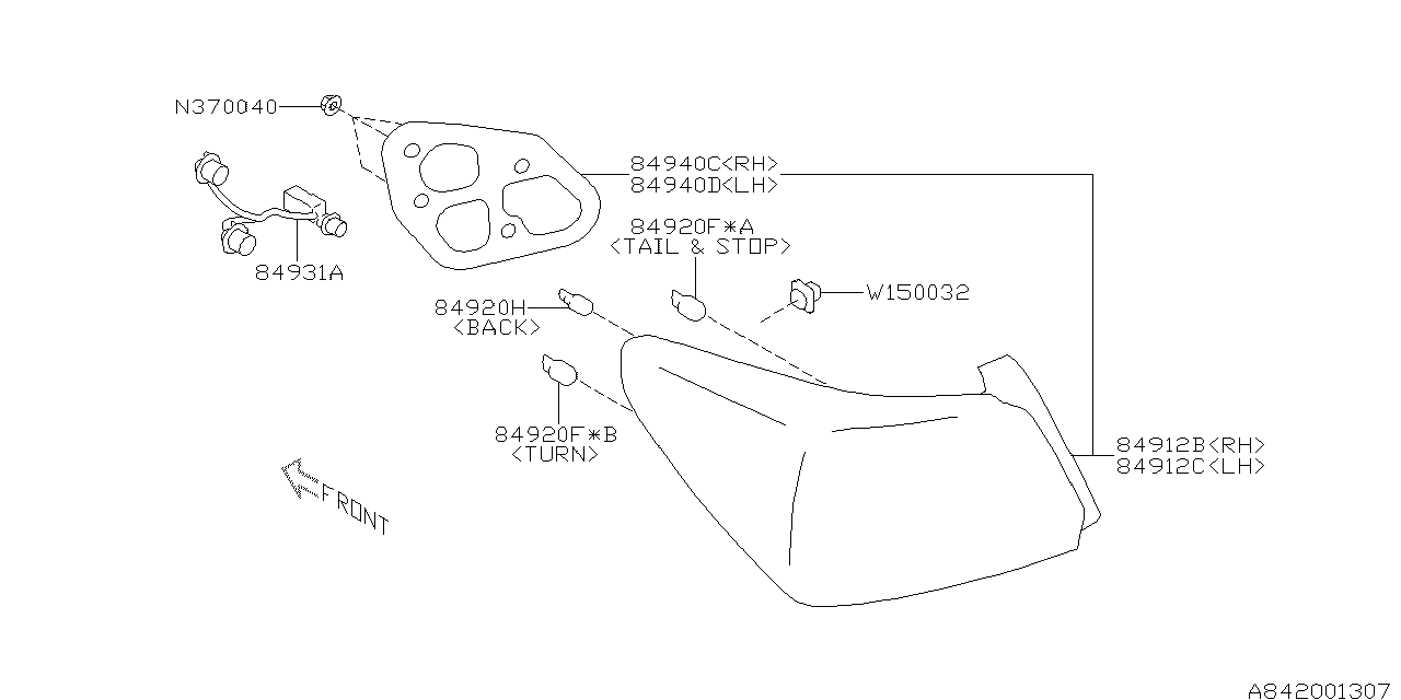 Diagram LAMP (REAR) for your 2013 Subaru Impreza   