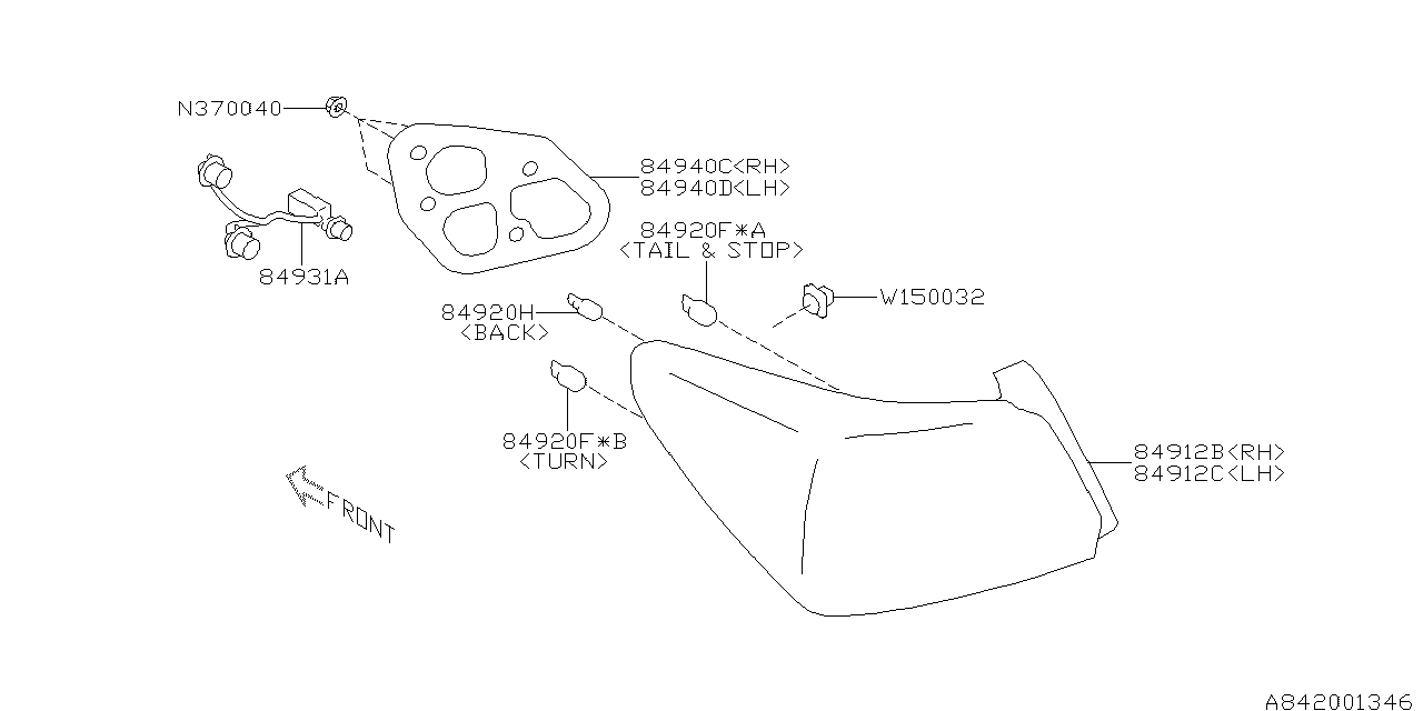 Diagram LAMP (REAR) for your 1994 Subaru Impreza   