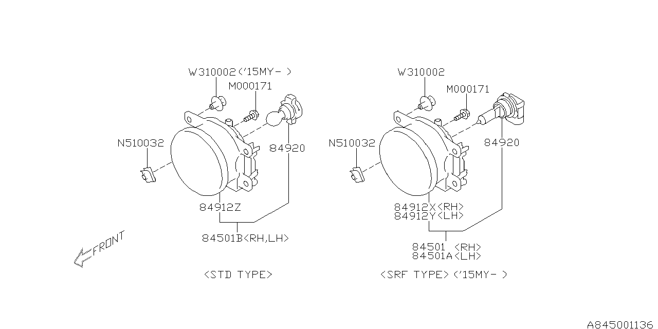 Diagram LAMP (FOG) for your 2015 Subaru Impreza   