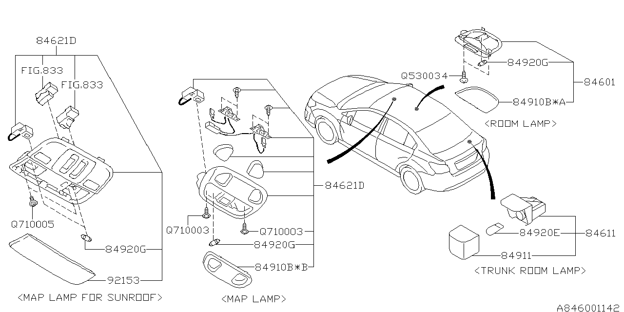 Diagram LAMP (ROOM) for your 2015 Subaru Impreza  Premium Sedan 