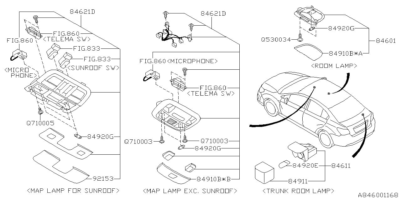 Diagram LAMP (ROOM) for your Subaru Impreza  