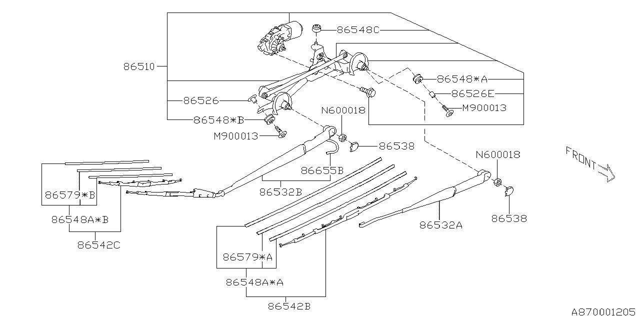 Diagram WIPER (WINDSHILDE) for your Subaru Impreza  