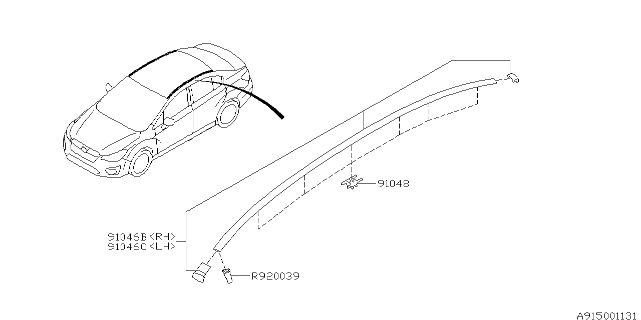 Diagram MOLDING for your 2000 Subaru WRX   