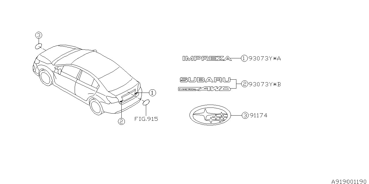 Diagram LETTER MARK for your 2015 Subaru Impreza   