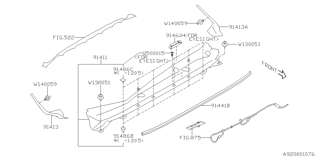 Diagram COWL PANEL for your 2011 Subaru Impreza   