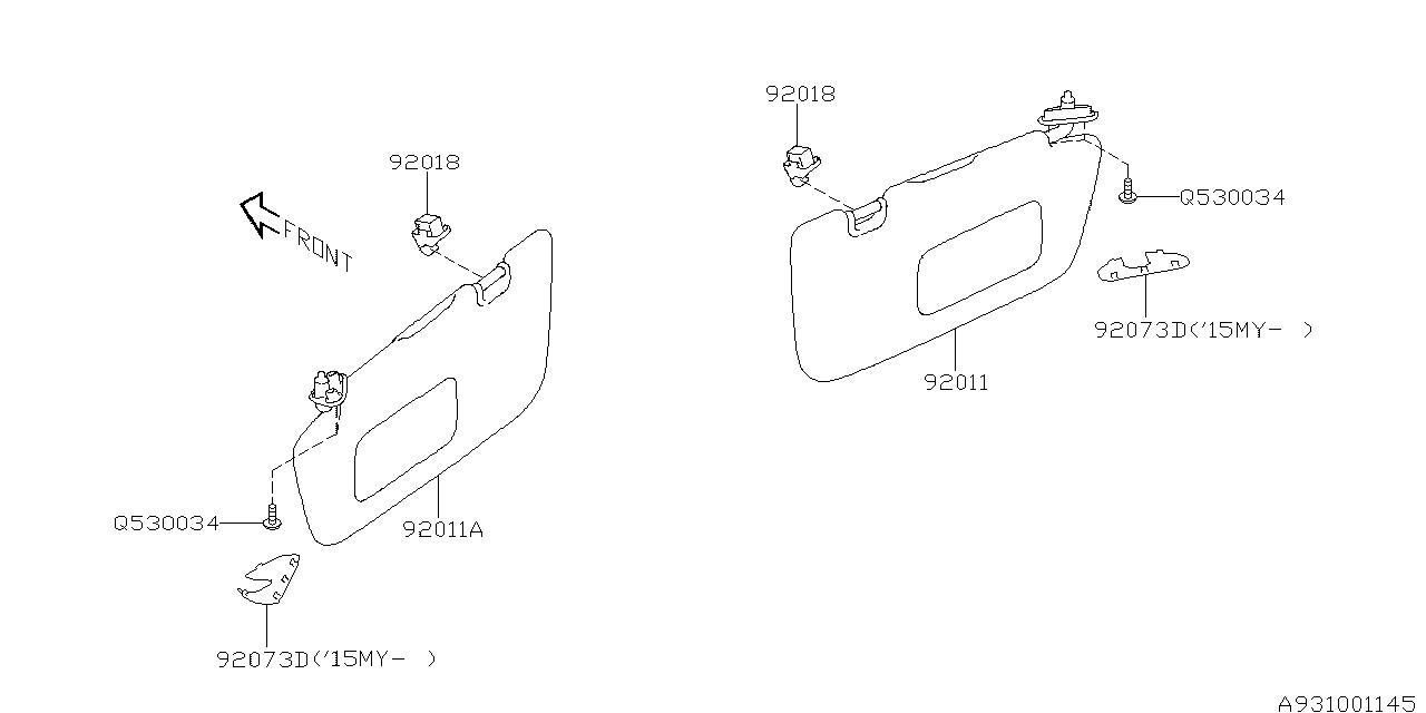 Diagram ROOM INNER PARTS for your 2012 Subaru Impreza   