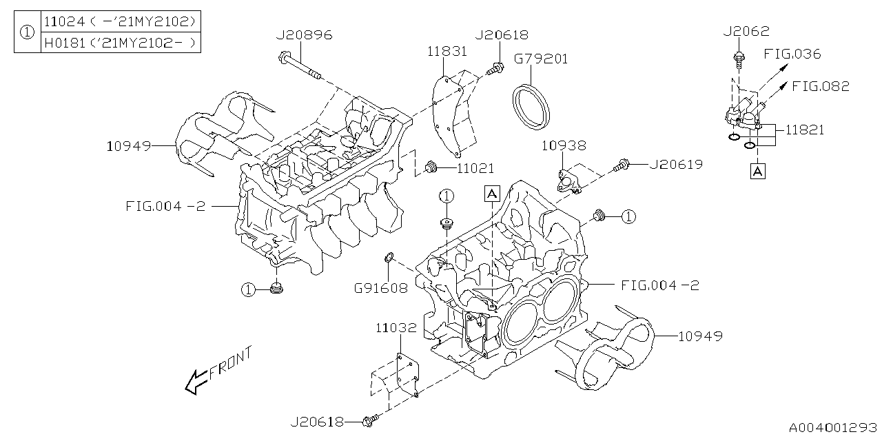 Diagram CYLINDER BLOCK for your 2023 Subaru WRX  Base 