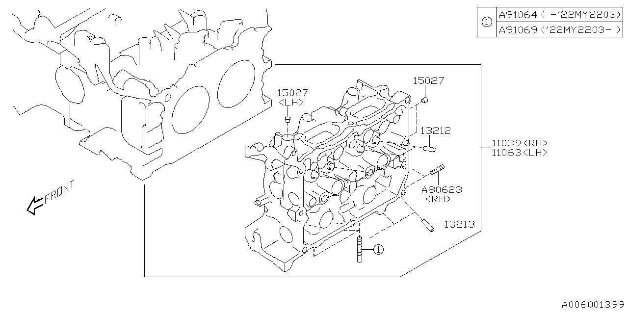 Diagram CYLINDER HEAD for your Subaru Impreza  