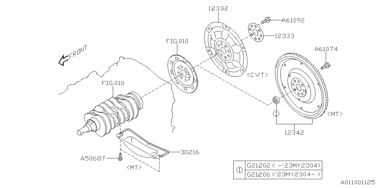 Diagram FLYWHEEL for your 2018 Subaru Impreza   