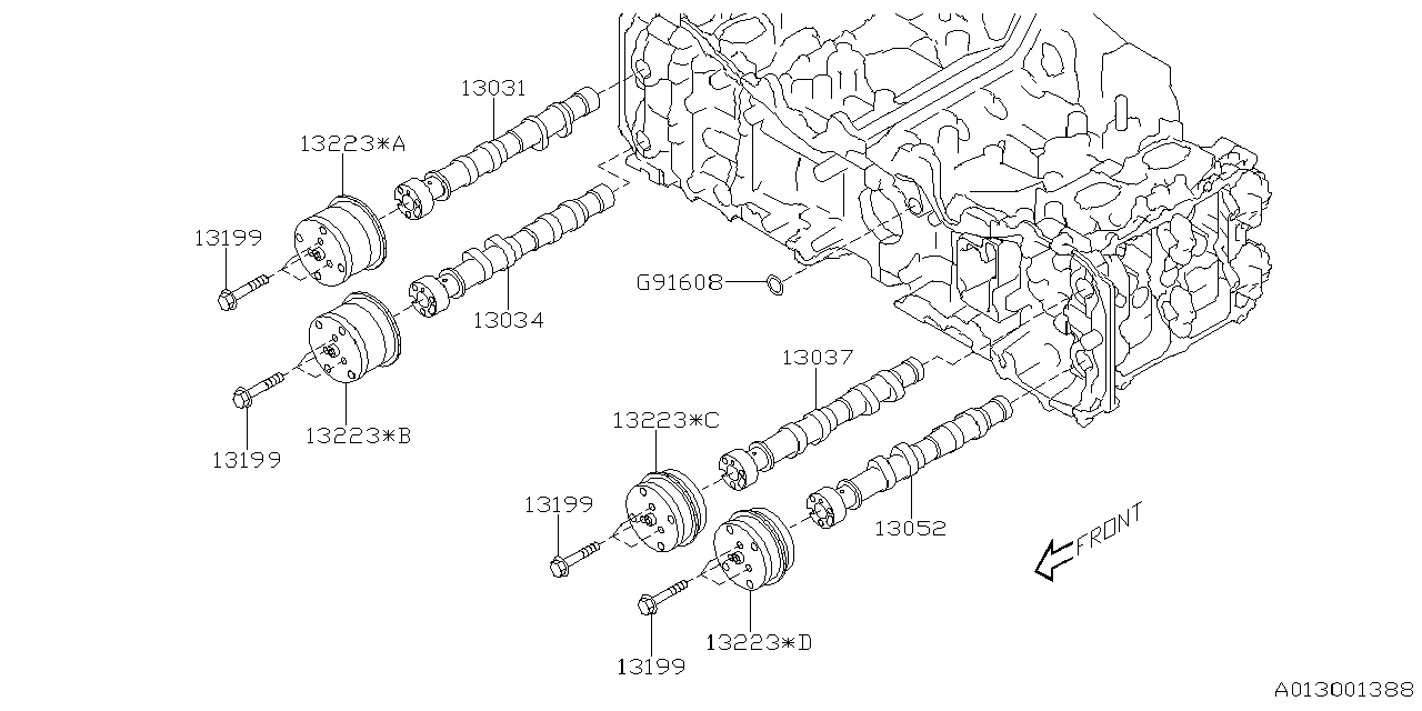 Diagram CAMSHAFT & TIMING BELT for your 2020 Subaru Impreza  Sedan 