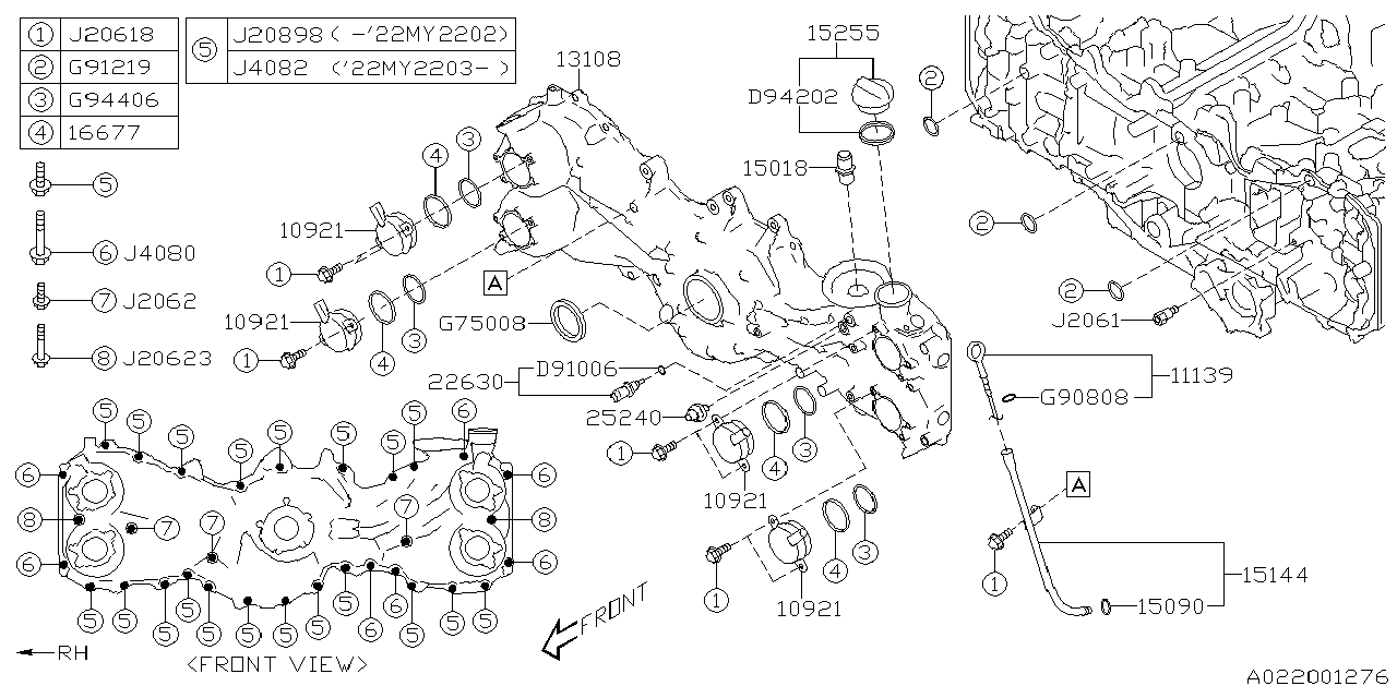 Diagram TIMING BELT COVER for your 2020 Subaru Impreza  PREMIUM w/EyeSight SEDAN 