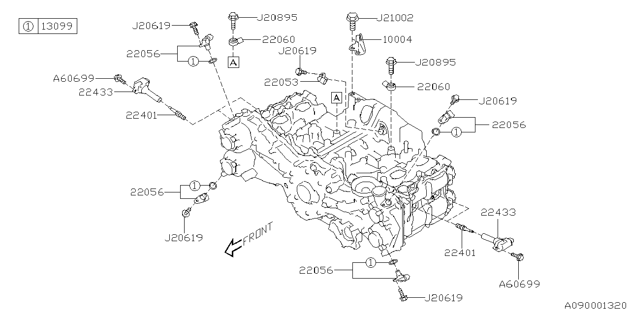 Diagram SPARK PLUG & HIGH TENSION CORD for your Subaru