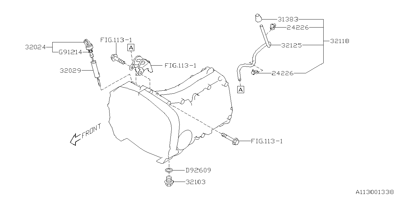 Diagram MT, TRANSMISSION CASE for your Subaru