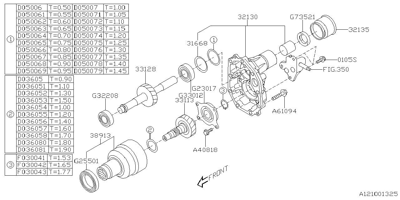 Diagram MT, TRANSFER & EXTENSION for your Subaru Impreza  