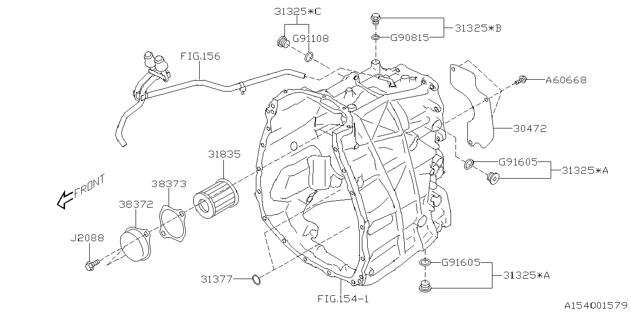 Diagram AT, TRANSMISSION CASE for your 2014 Subaru STI   