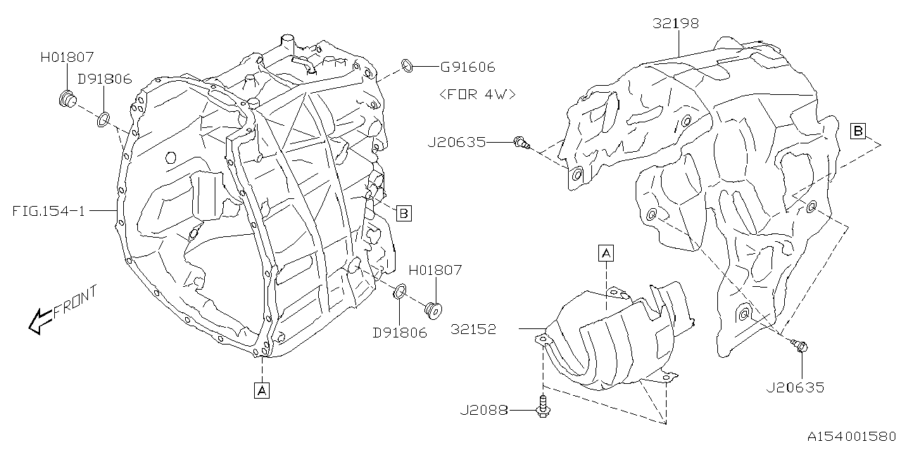 Diagram AT, TRANSMISSION CASE for your 2020 Subaru Impreza   