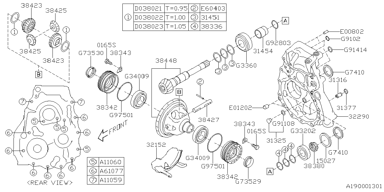 Diagram DIFFERENTIAL (TRANSMISSION) for your 2024 Subaru Solterra   