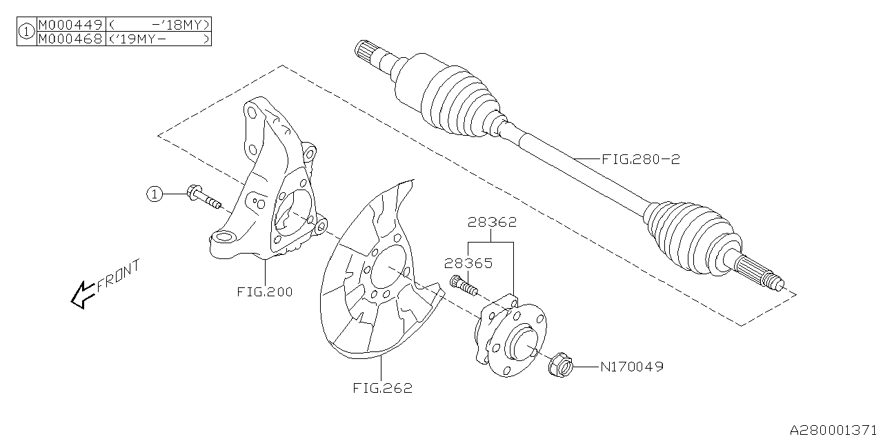 Diagram FRONT AXLE for your 2018 Subaru Impreza   