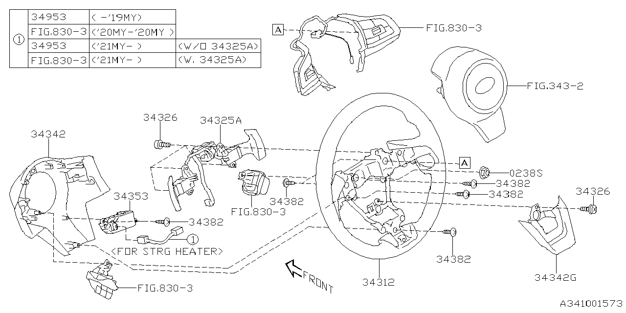 Diagram STEERING COLUMN for your 2021 Subaru Outback   