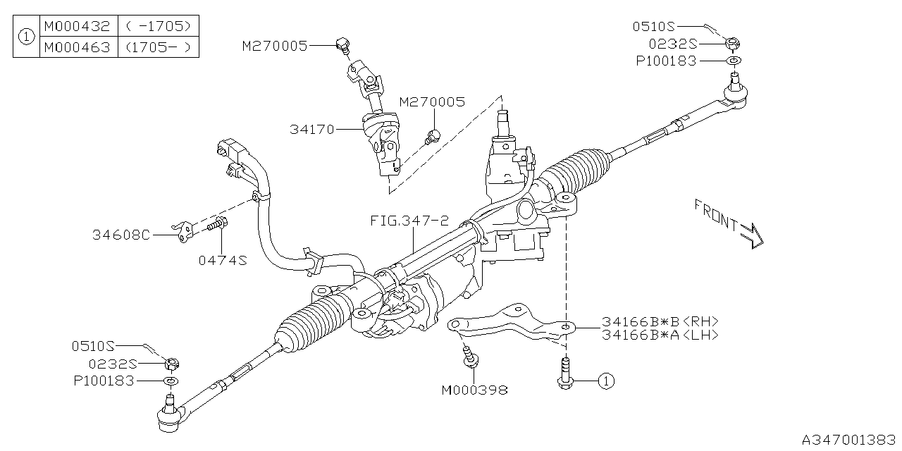 Diagram POWER STEERING GEAR BOX for your 2022 Subaru Impreza   