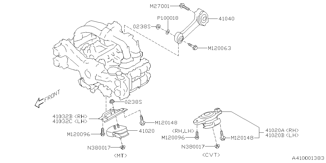 Diagram ENGINE MOUNTING for your Subaru