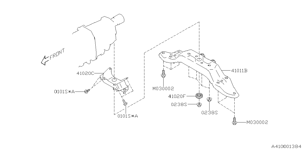 Diagram ENGINE MOUNTING for your 2022 Subaru Impreza  SPORT w/EyeSight SEDAN 