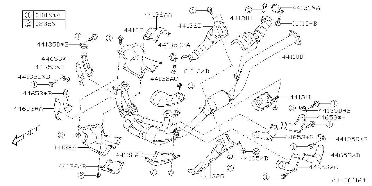 Diagram EXHAUST for your 2019 Subaru Impreza  SPORT w/EyeSight SEDAN 