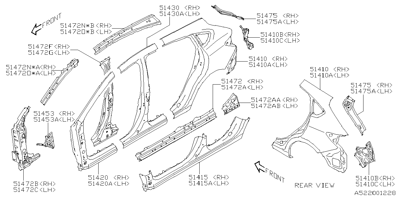 Diagram SIDE PANEL for your 2014 Subaru Outback  R Limited w/EyeSight 