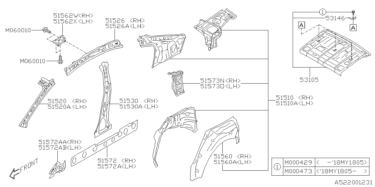 Diagram SIDE PANEL for your 2021 Subaru Forester   