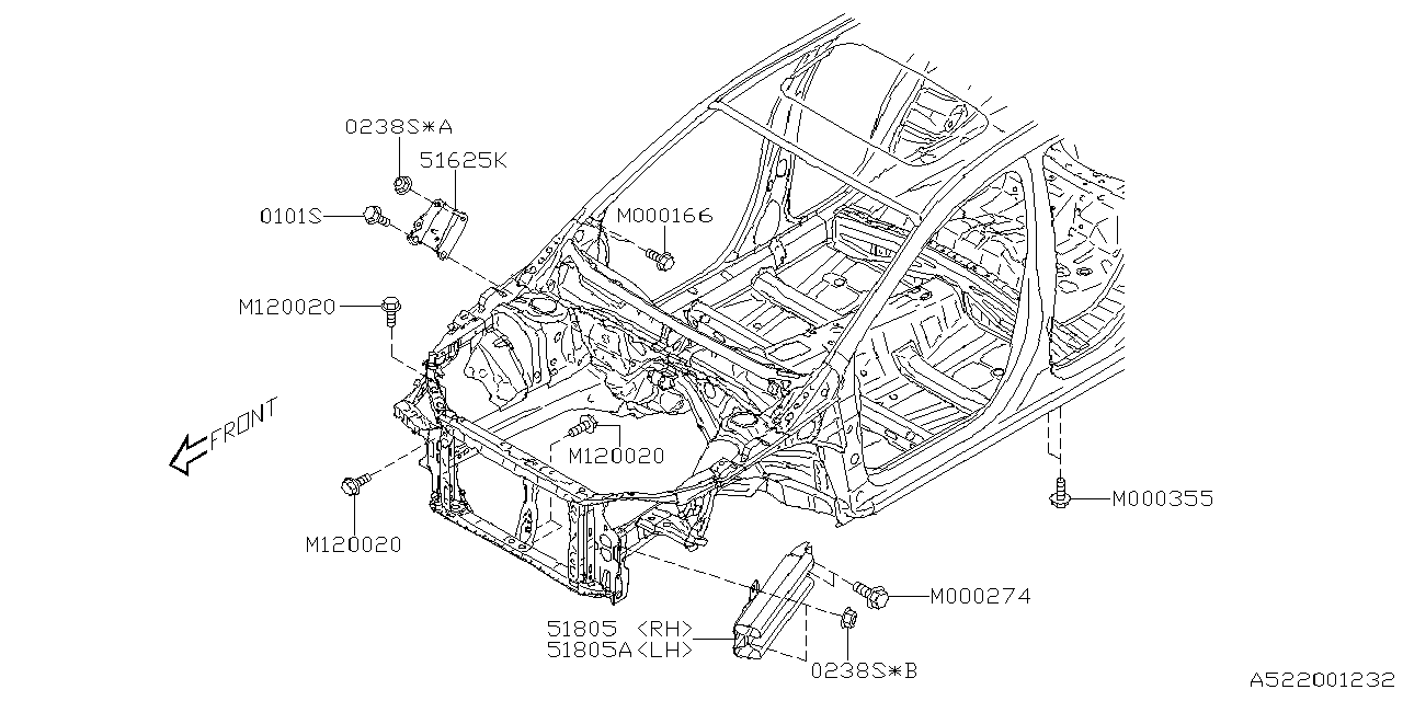 Diagram SIDE PANEL for your 2022 Subaru Impreza  SPORT w/EyeSight SEDAN 