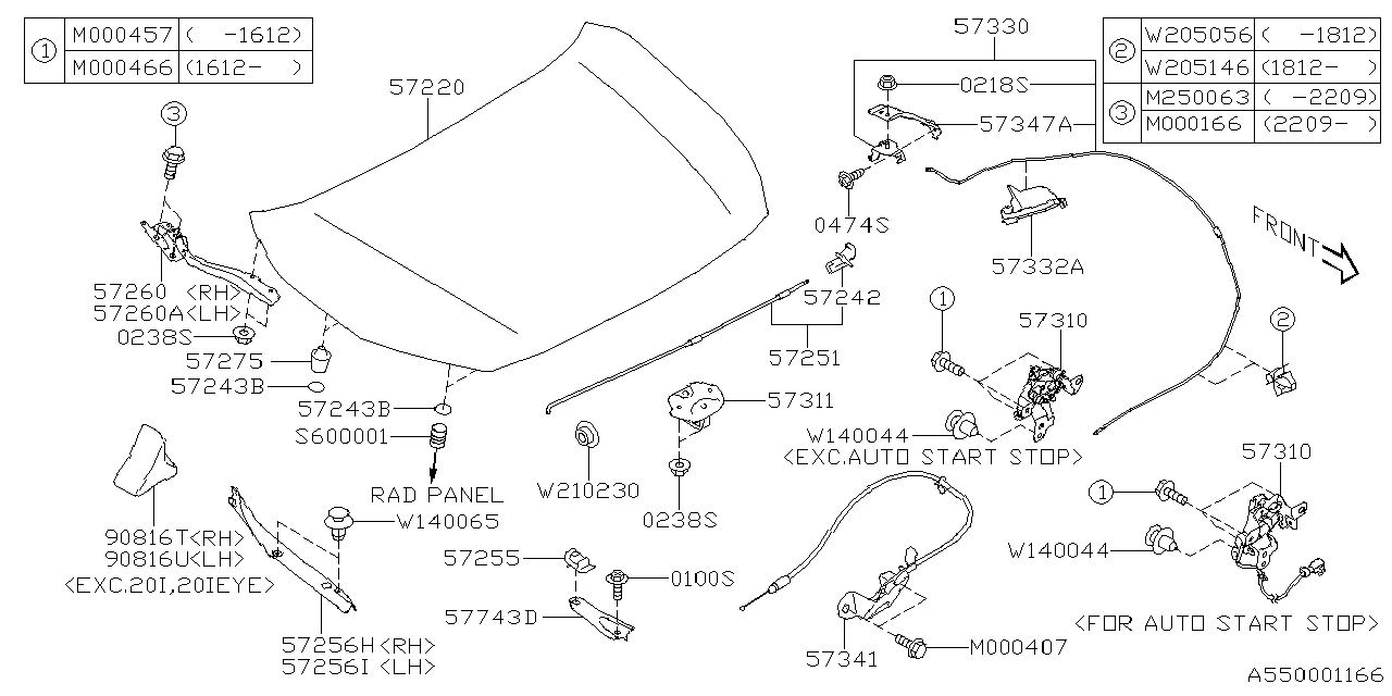 Diagram FRONT HOOD & FRONT HOOD LOCK for your 2022 Subaru Impreza  Sport Wagon 