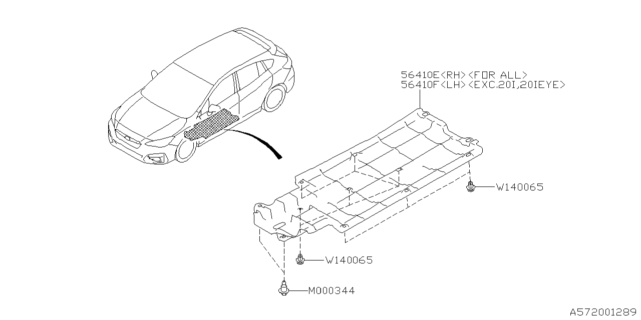 Diagram UNDER COVER & EXHAUST COVER for your 2016 Subaru Legacy  Premium Sedan 