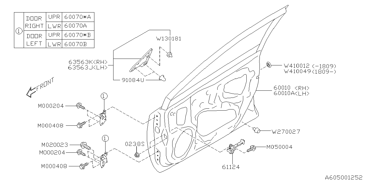 Diagram FRONT DOOR PANEL & REAR(SLIDE)DOOR PANEL for your 2007 Subaru STI   