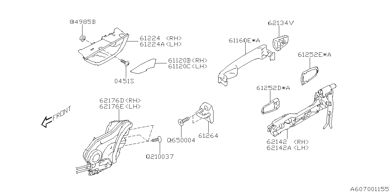 DOOR PARTS (LATCH & HANDLE) Diagram