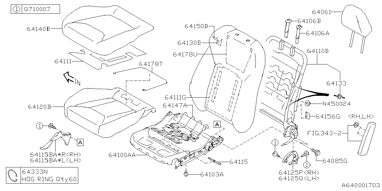 Diagram FRONT SEAT for your 1995 Subaru Impreza   