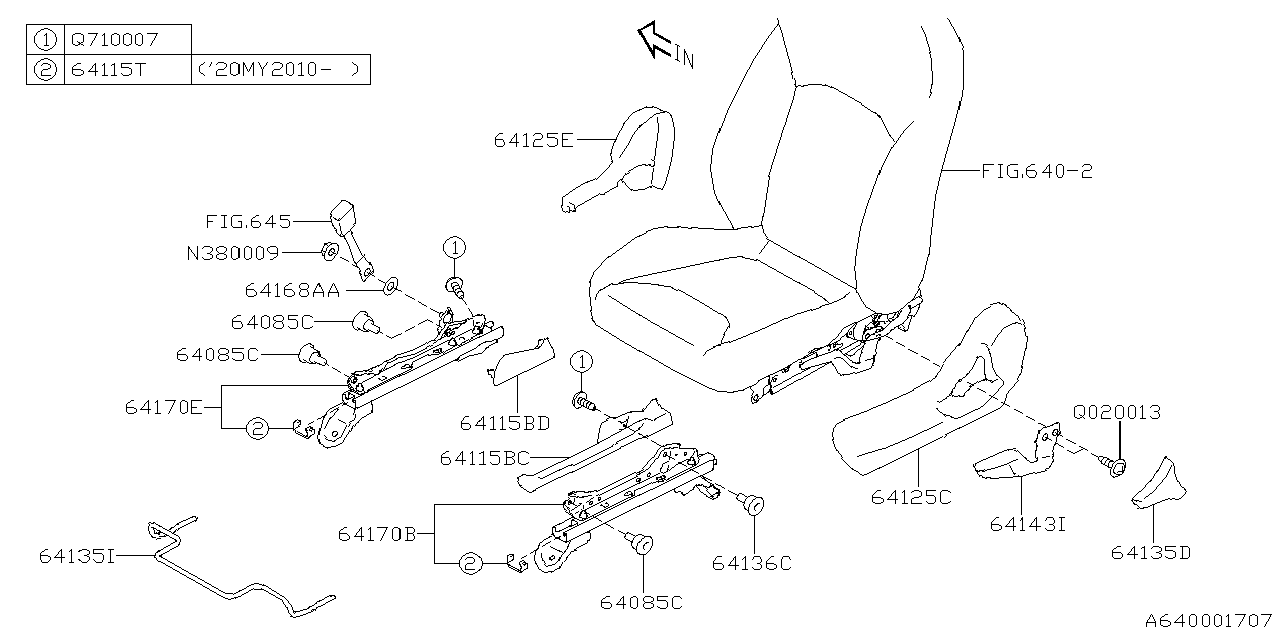 Diagram FRONT SEAT for your Subaru Impreza  